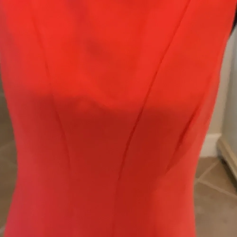 Tory Burch orange back zip shift dress, sleeveless, gold hardware, size 10